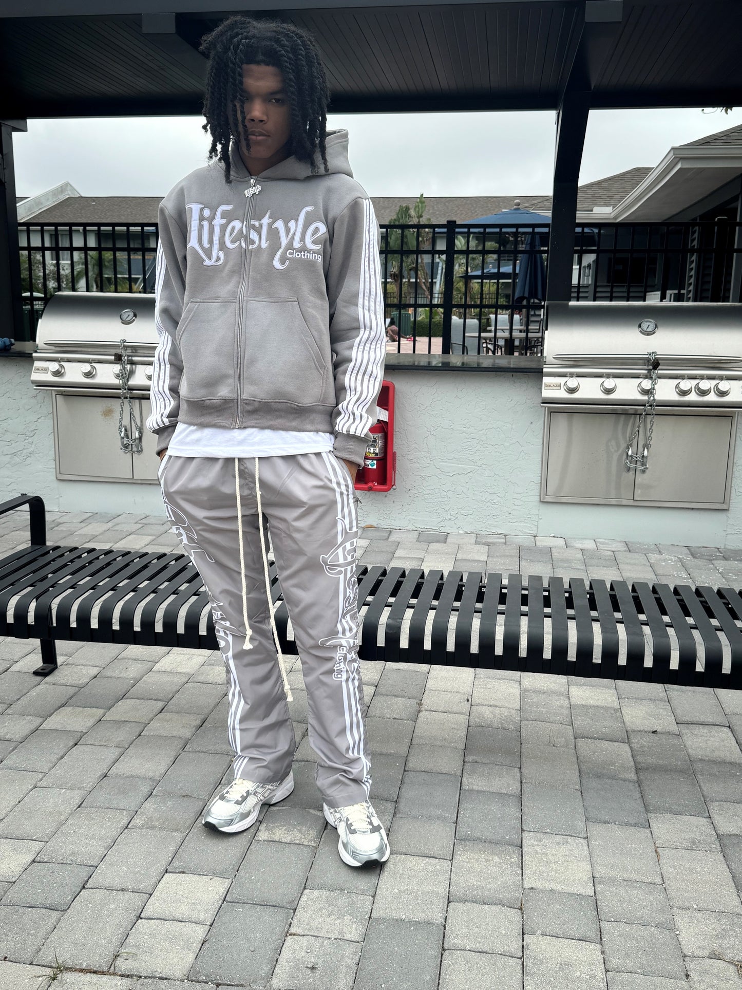 Cool Grey Stripe Set