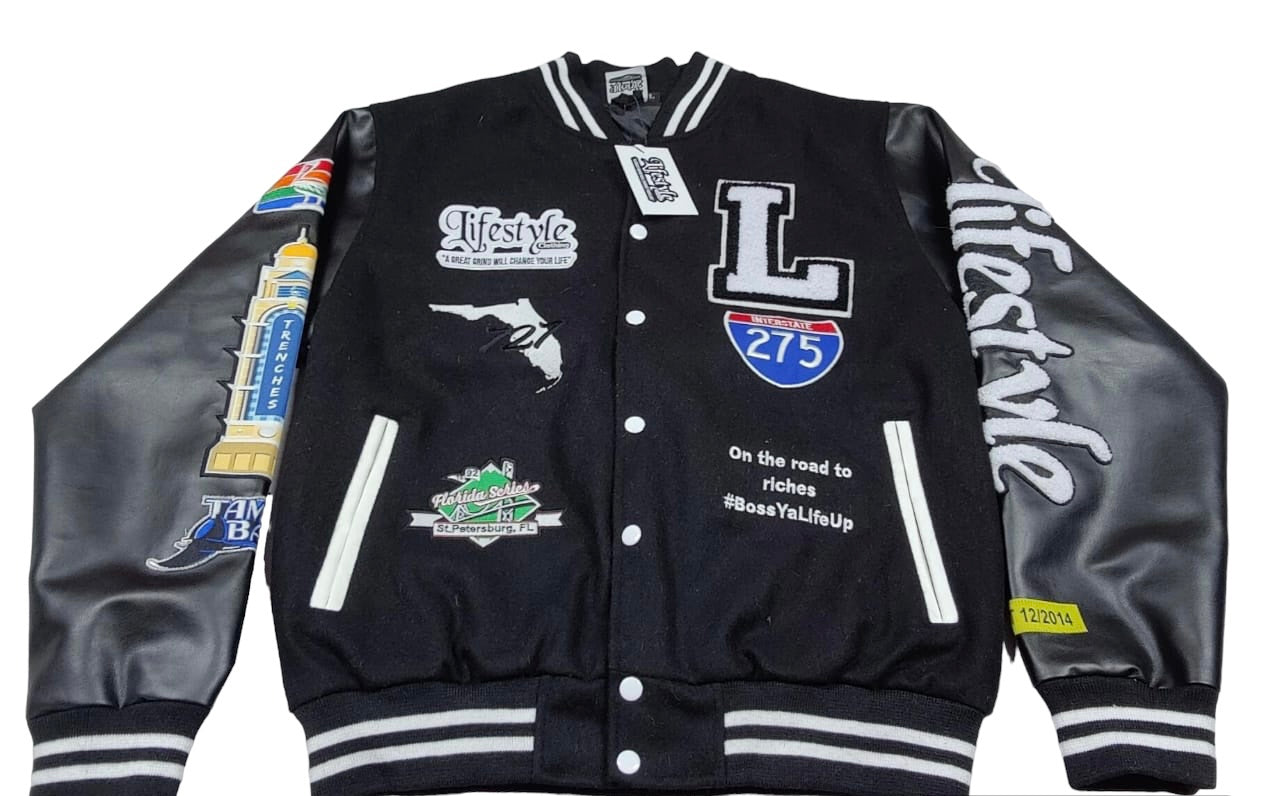 Black & White Men's Lifestyle Letterman