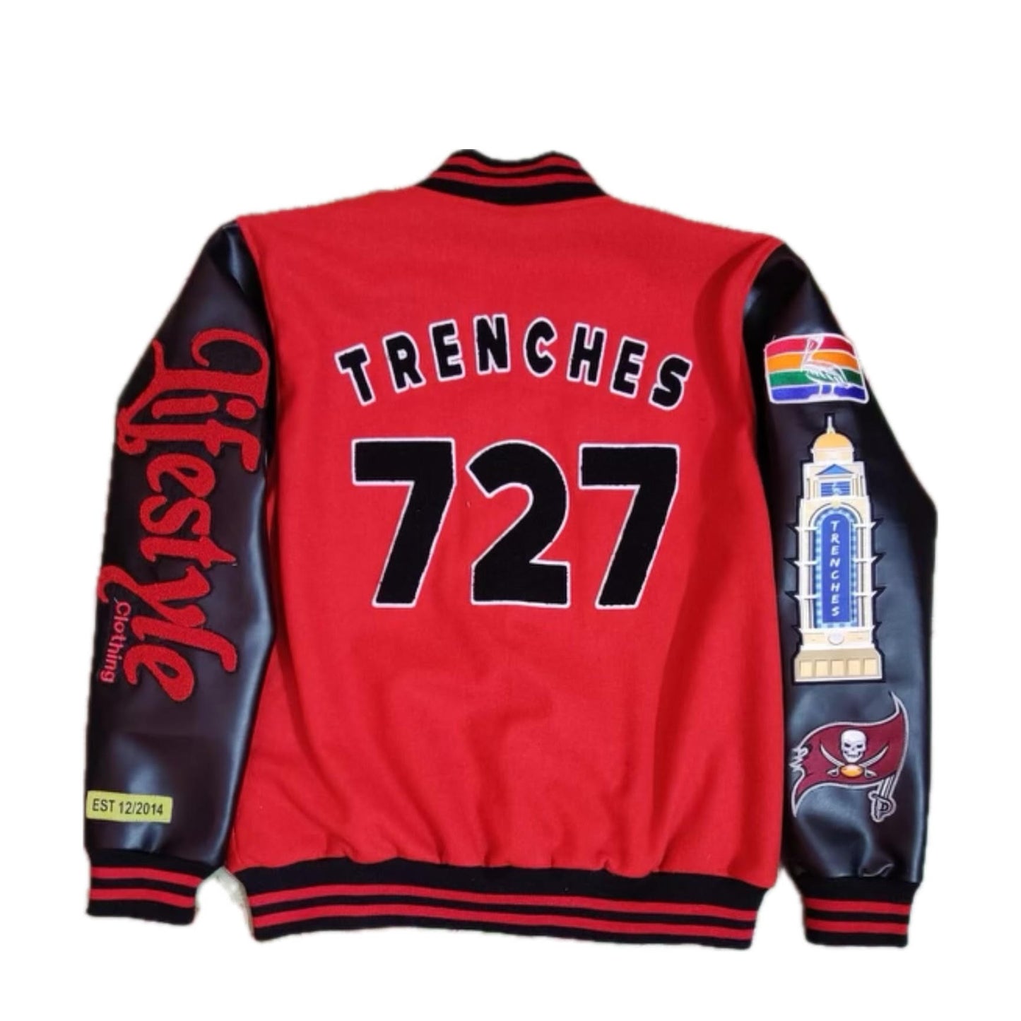 Red Men's Lifestyle Letterman