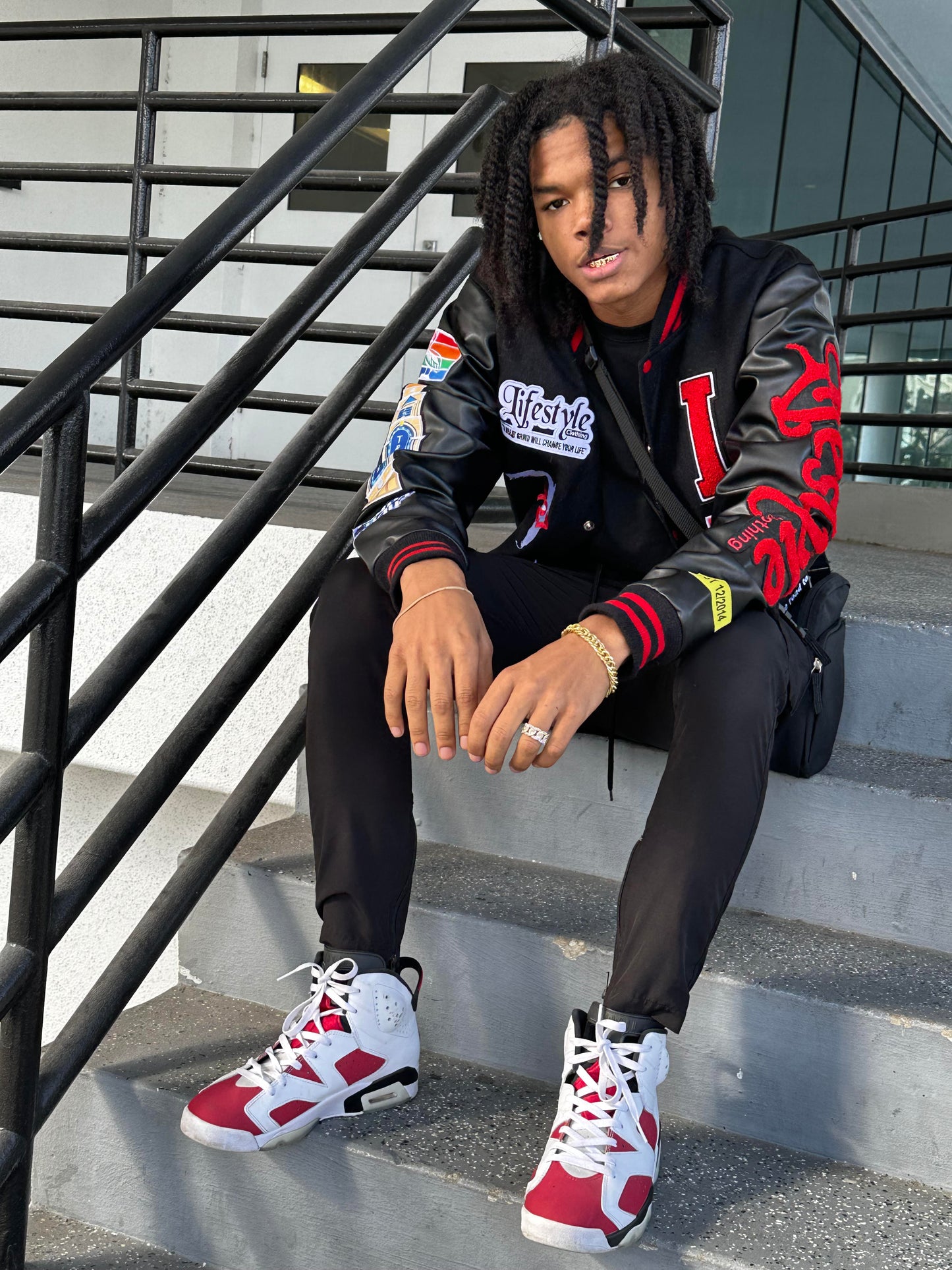 Red Men's Lifestyle Letterman