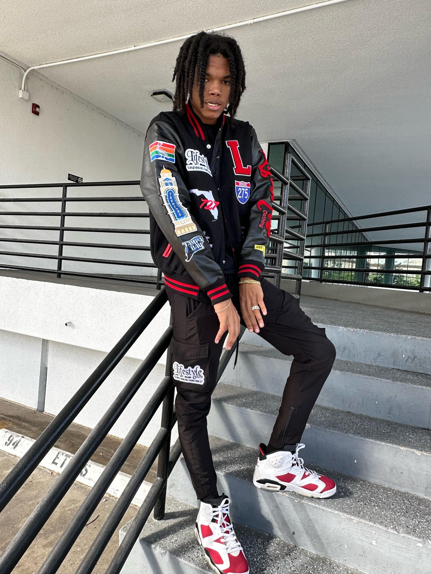 Red Men's Lifestyle Letterman