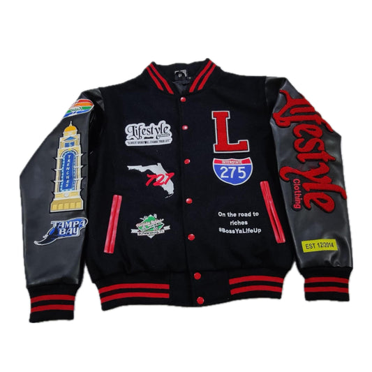 Red Men's Lifestyle Letterman