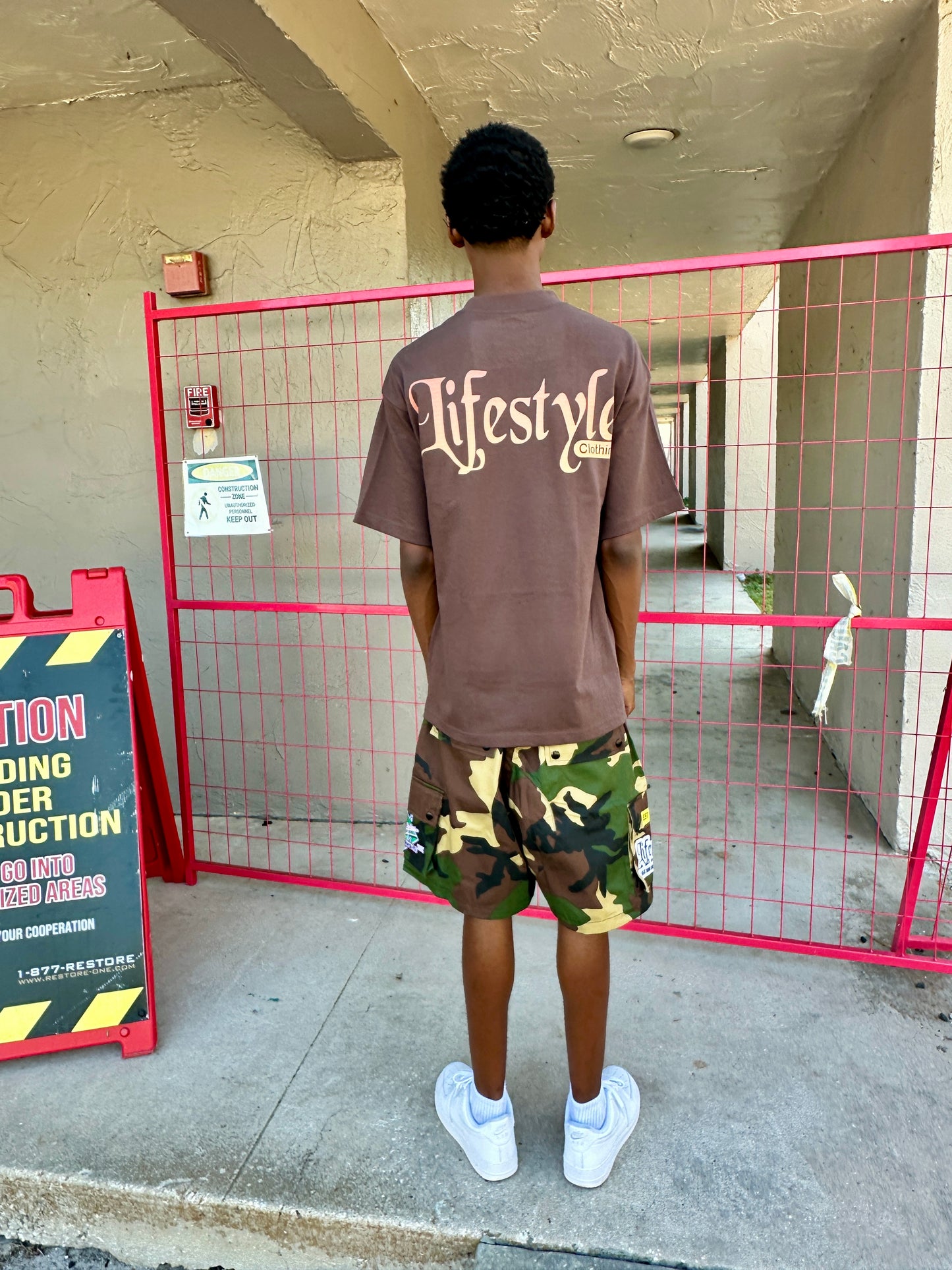 Shottas Oversized T Shirt Brown